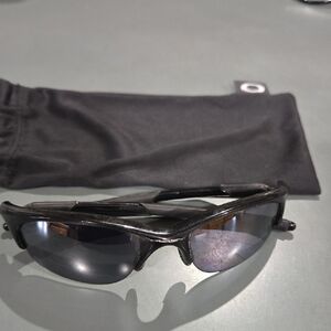 Oakley Glossy Black Sunglasses with Case